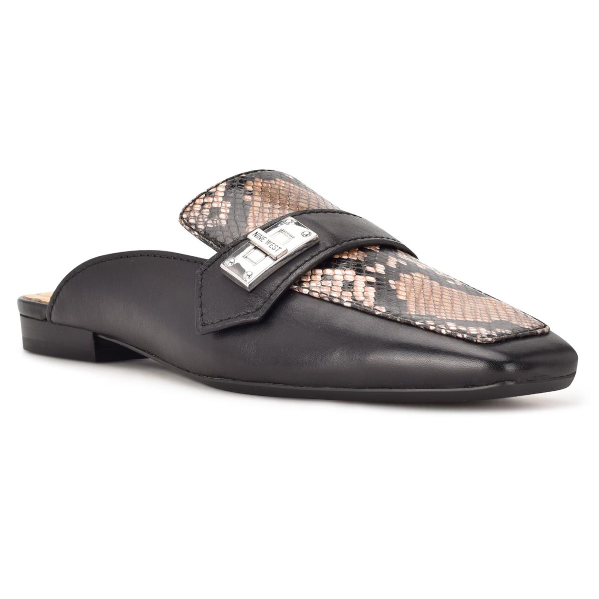 Mulas Nine West Neat 9x9 Loafer Mujer Negras Beige Serpent | 8429SAOVW