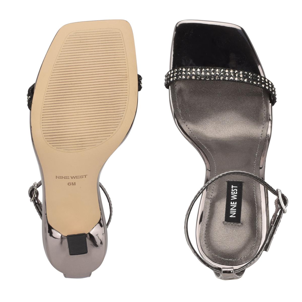 Sandalias Con Tiras Nine West Yess Rhinestone Ankle Mujer Azules Gris | 7421MSNEY