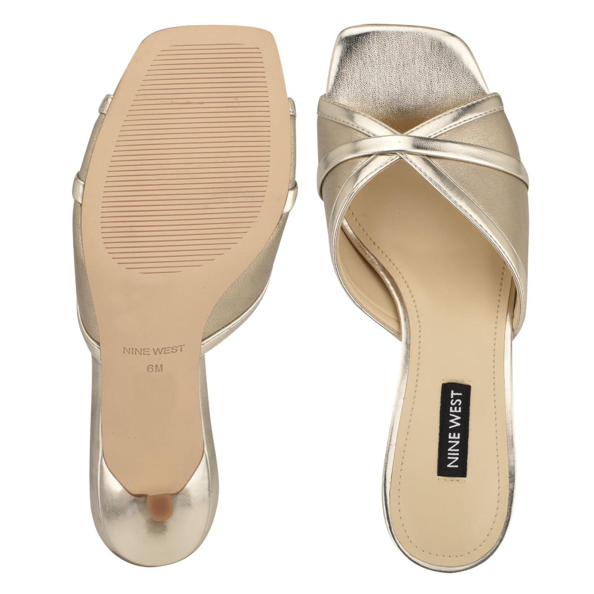 Sandalias Deslizantes Nine West Dainty Tacón Mujer Plateadas | 5603ZINUP