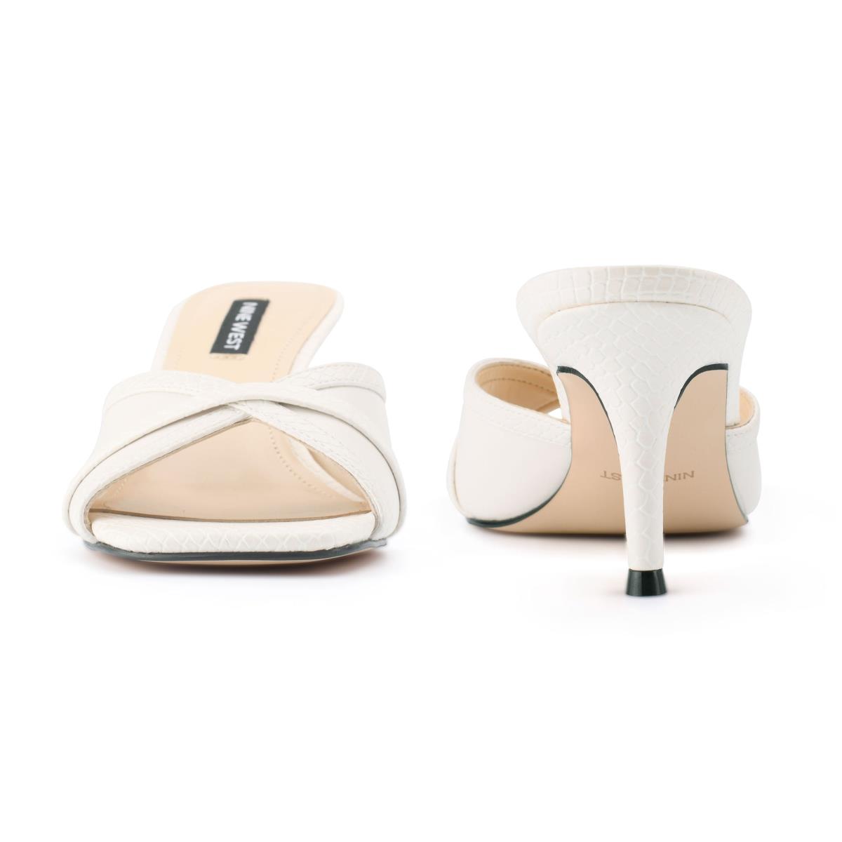 Sandalias Deslizantes Nine West Dainty Tacón Mujer Blancas | 8203PYIUH