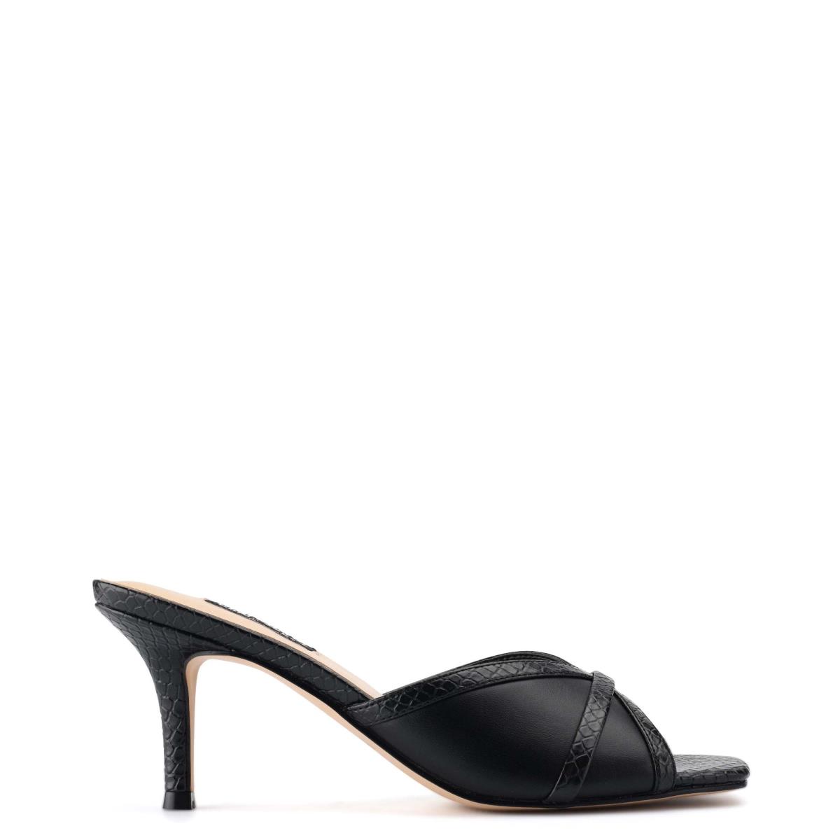 Sandalias Deslizantes Nine West Dainty Tacón Mujer Negras | 9573GHUMW