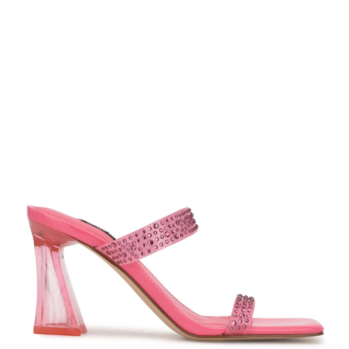 Sandalias Deslizantes Nine West Darla Tacón Mujer Rosas | 0687HVGOS