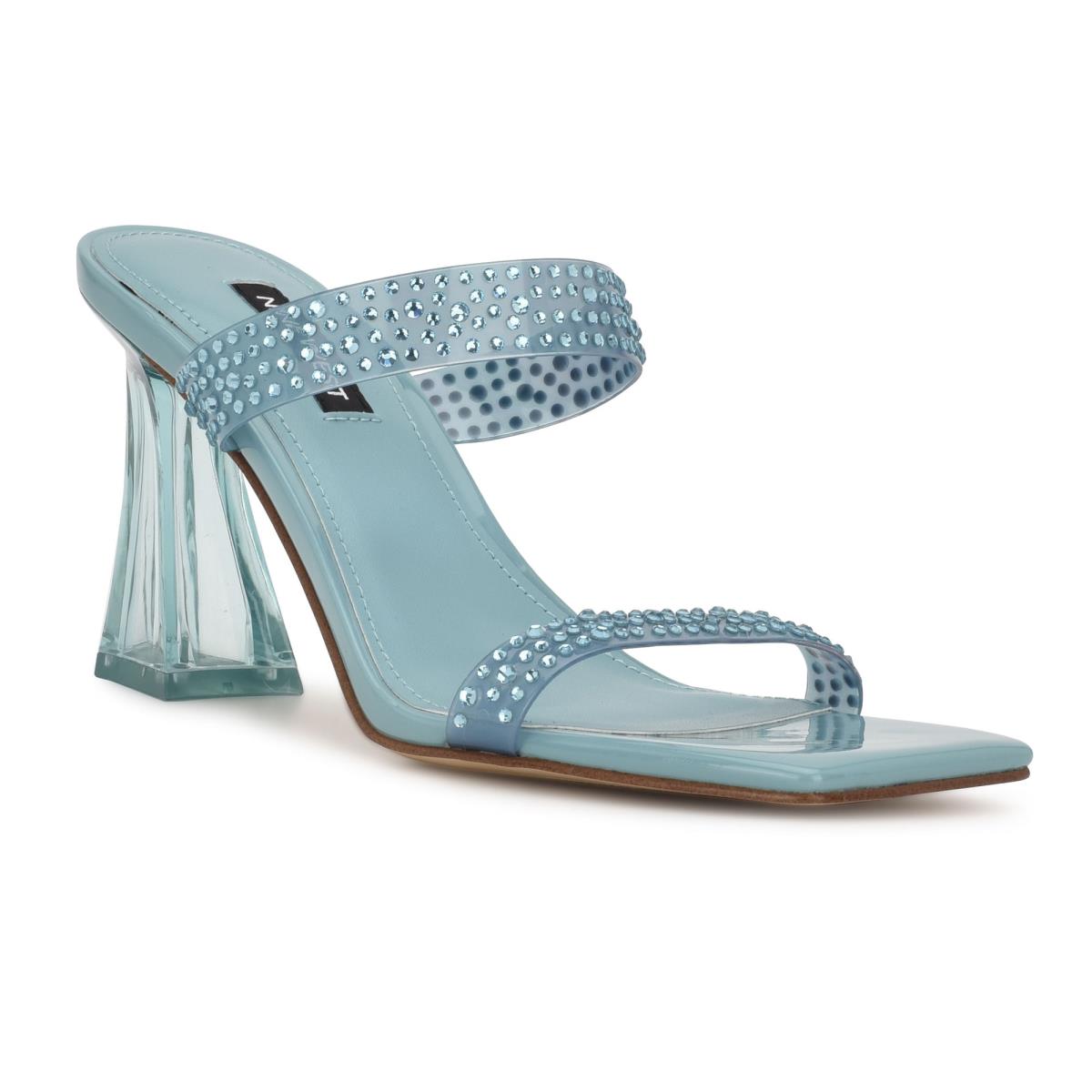 Sandalias Deslizantes Nine West Darla Tacón Mujer Azules | 6143RNHLU