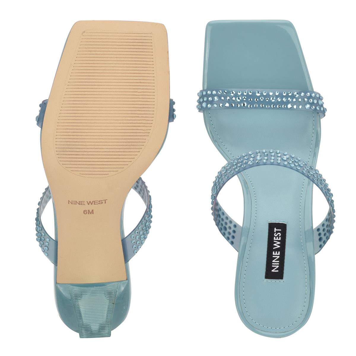 Sandalias Deslizantes Nine West Darla Tacón Mujer Azules | 6143RNHLU