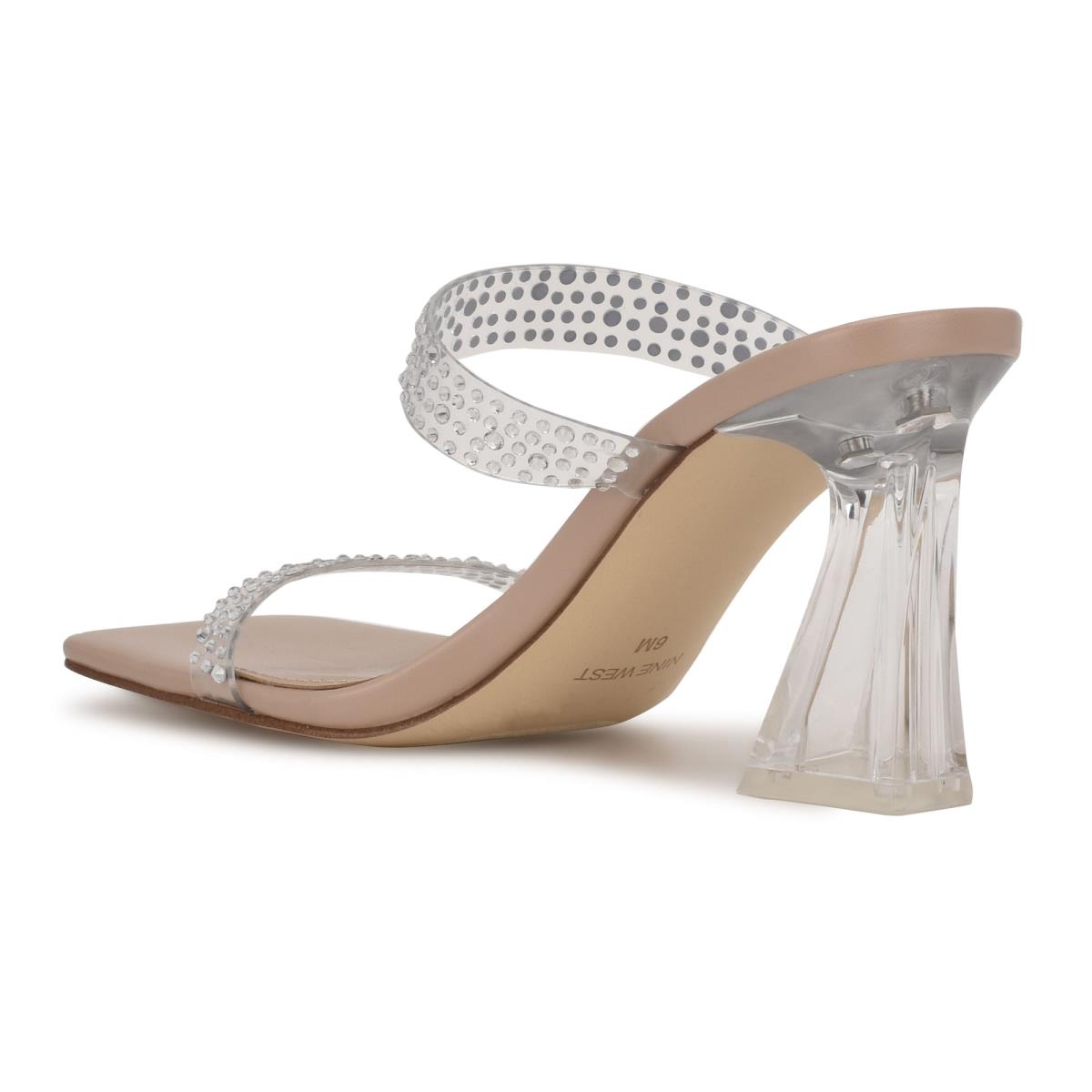 Sandalias Deslizantes Nine West Darla Tacón Mujer Beige | 9478PECNG