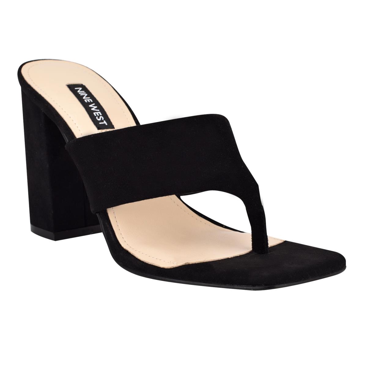 Sandalias Deslizantes Nine West Gogo Block Heel Mujer Negras | 0825BKLPA