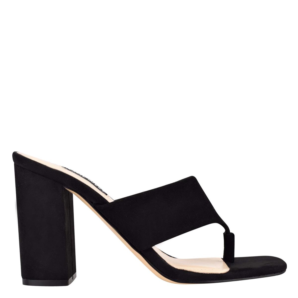 Sandalias Deslizantes Nine West Gogo Block Heel Mujer Negras | 0825BKLPA