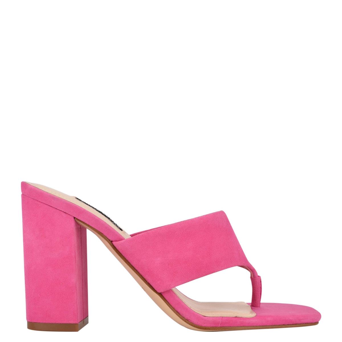 Sandalias Deslizantes Nine West Gogo Block Heel Mujer Rosas | 7245ILWQN