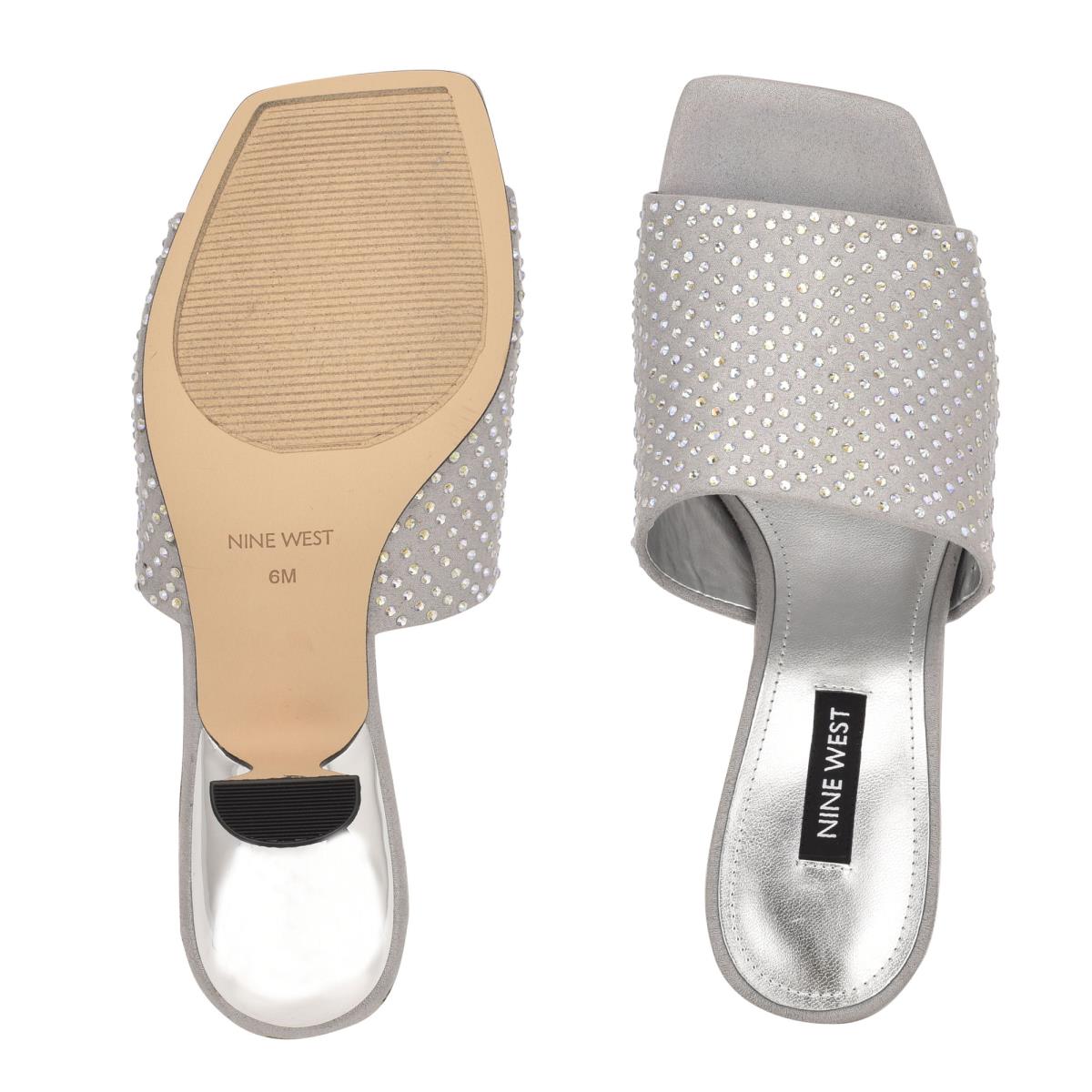 Sandalias Deslizantes Nine West Partie Tacón Mujer Gris | 5048YWXOI