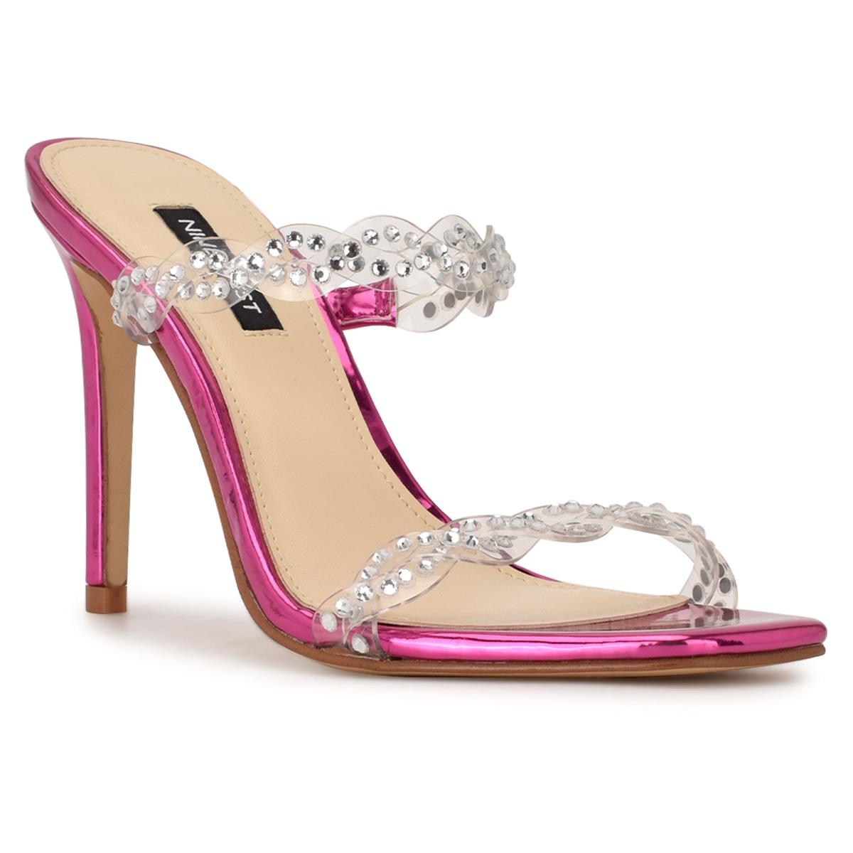 Sandalias Deslizantes Nine West Ziggle Tacón Mujer Rosas | 9235BSLHI