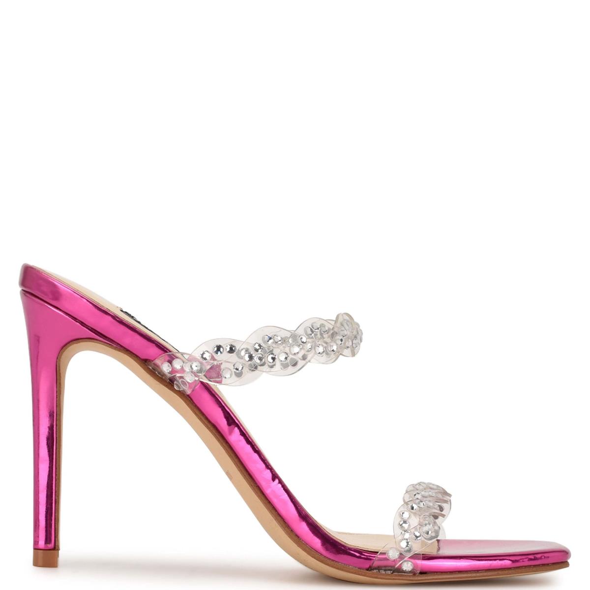 Sandalias Deslizantes Nine West Ziggle Tacón Mujer Rosas | 9235BSLHI