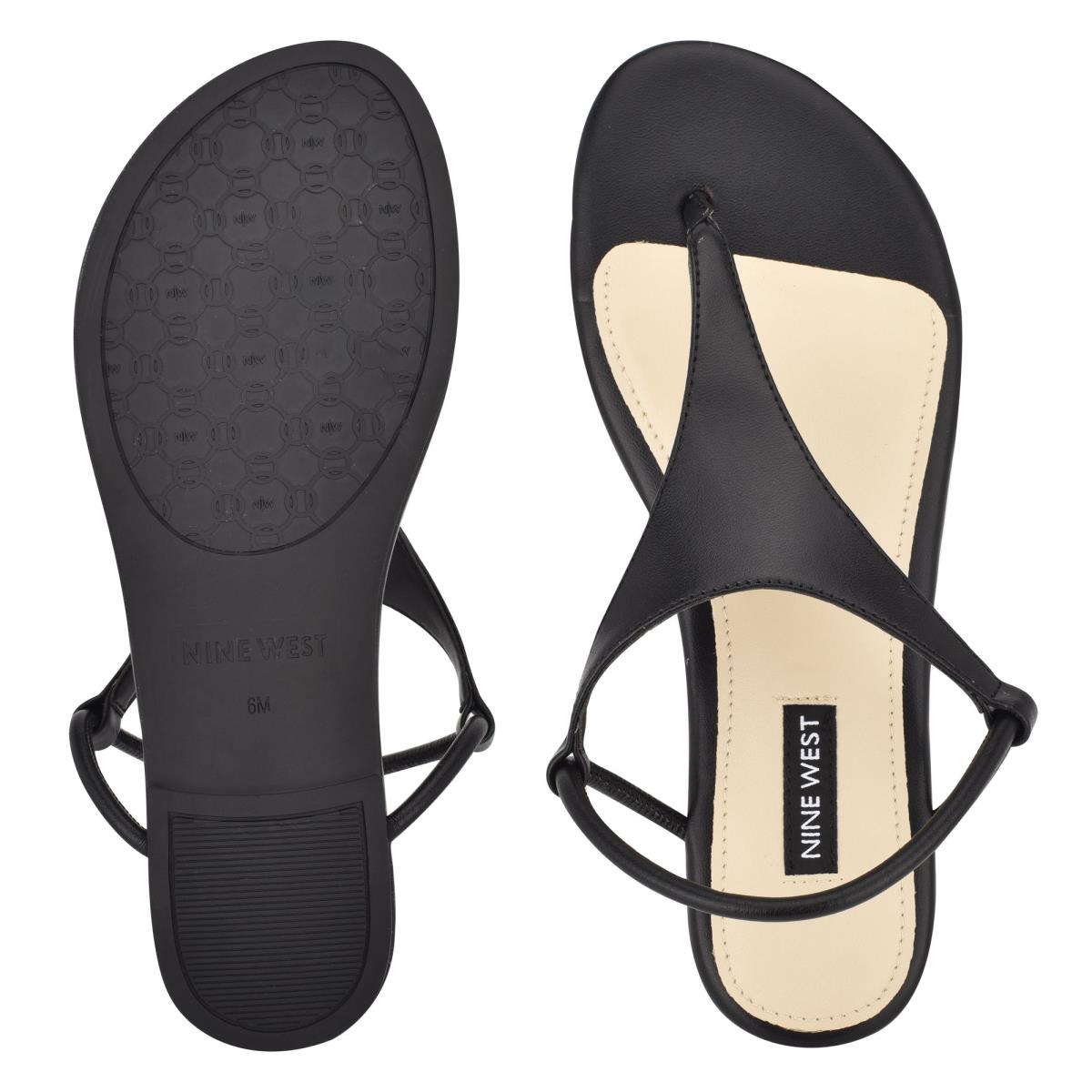 Sandalias Planas Nine West Braydin Stretch Mujer Negras | 4257KRDJZ