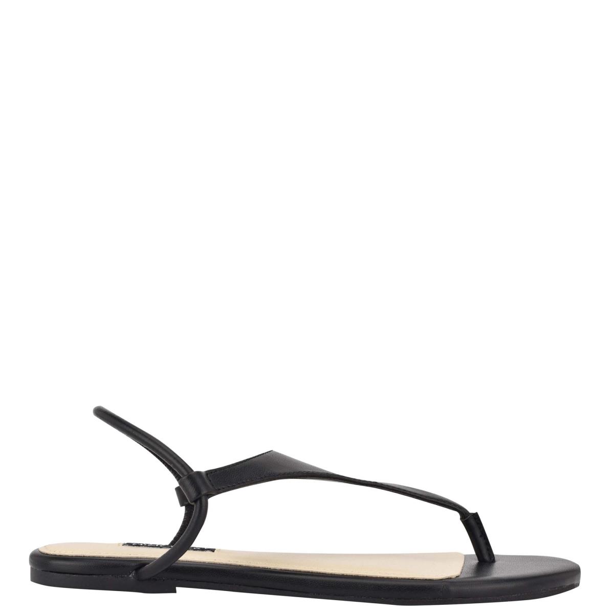 Sandalias Planas Nine West Braydin Stretch Mujer Negras | 4257KRDJZ