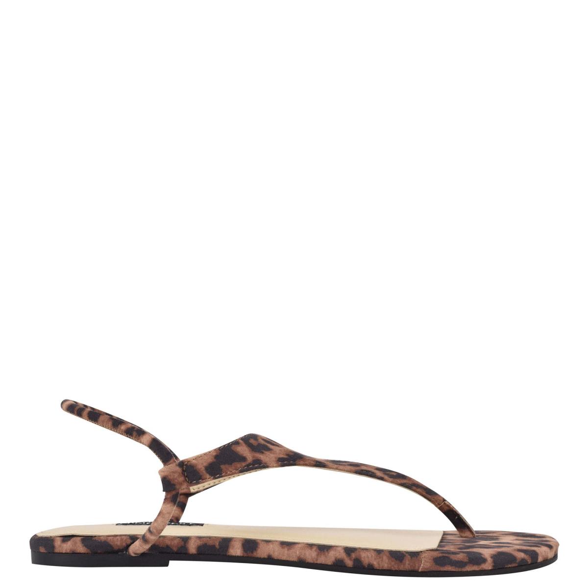 Sandalias Planas Nine West Braydin Stretch Mujer Leopardo | 5043PVOCD