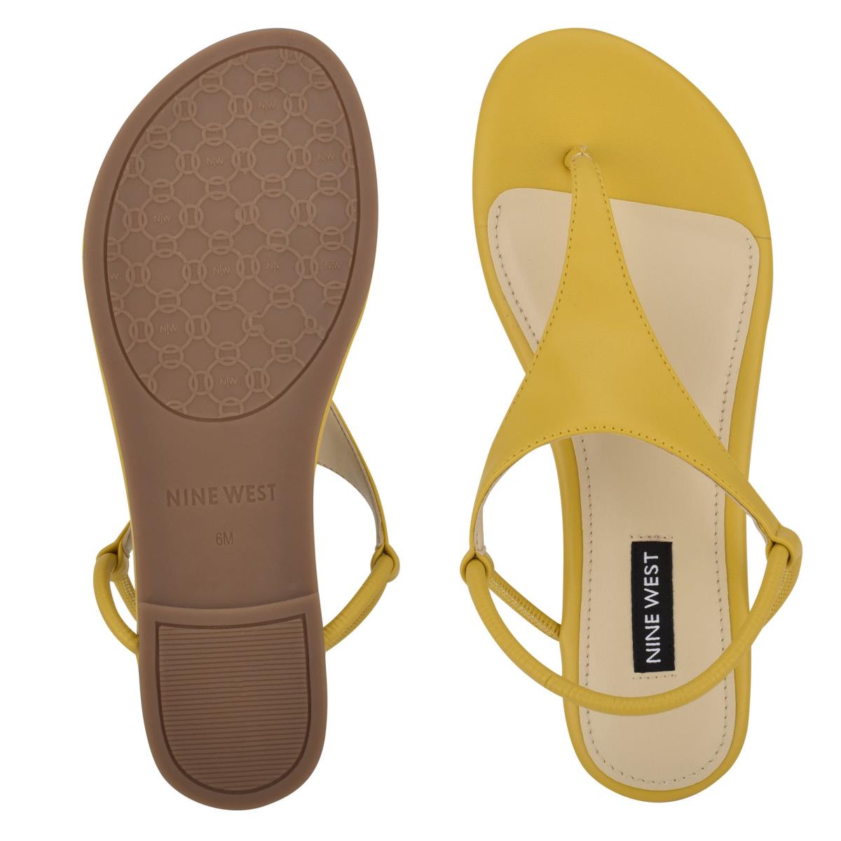 Sandalias Planas Nine West Braydin Stretch Mujer Amarillo | 6091UFLWS