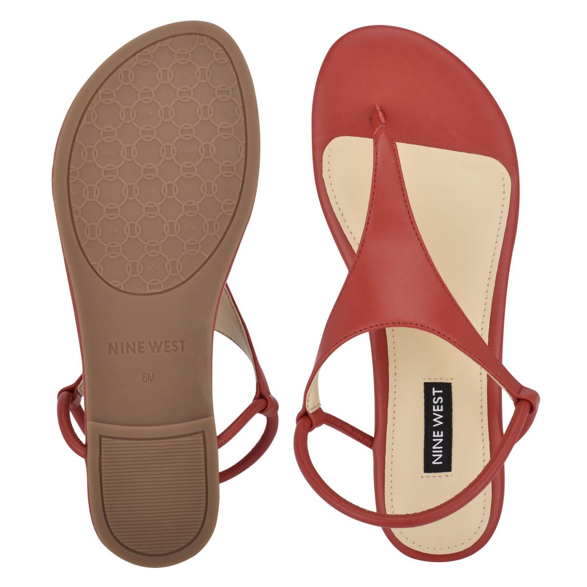 Sandalias Planas Nine West Braydin Stretch Mujer Rojas | 9764VTYMI