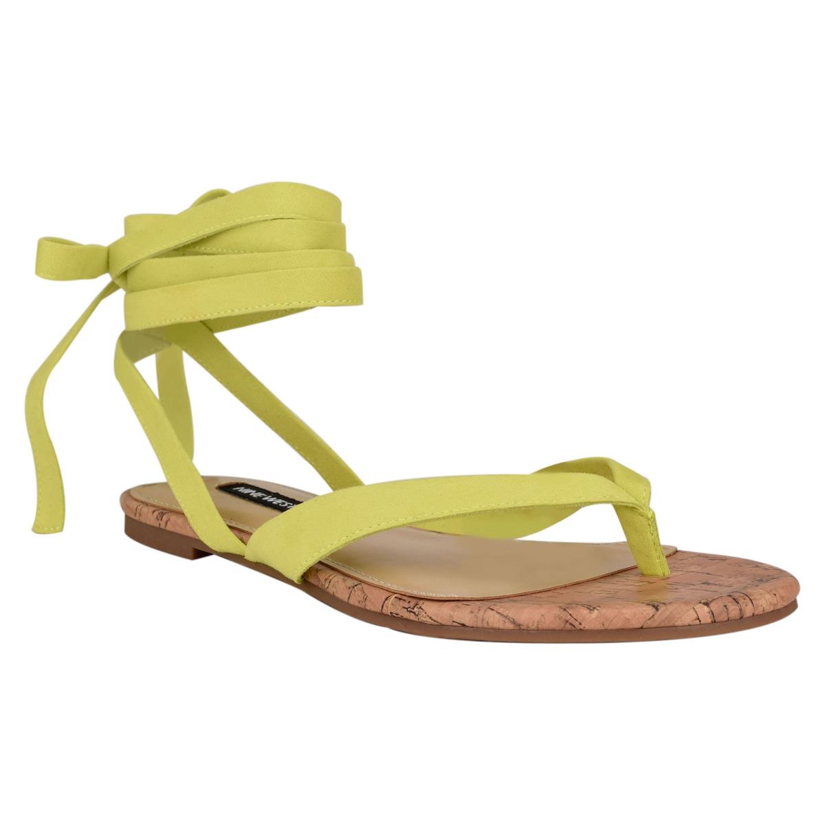 Sandalias Planas Nine West Tiedup Ankle Wrap Mujer Verde Claro | 4678XCAQZ