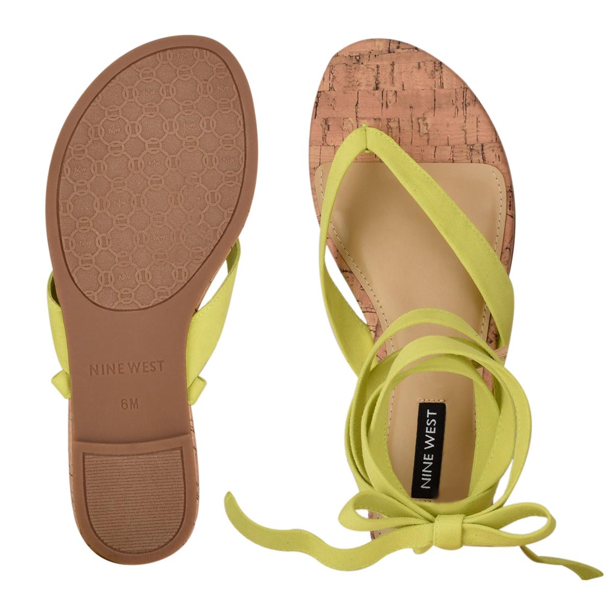 Sandalias Planas Nine West Tiedup Ankle Wrap Mujer Verde Claro | 4678XCAQZ