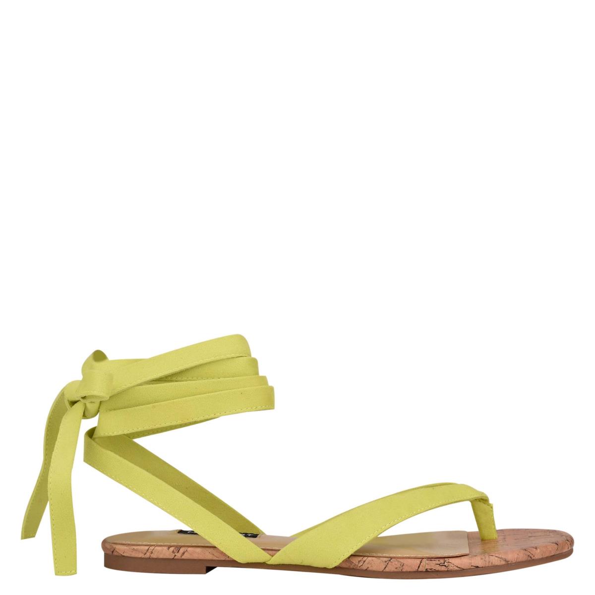 Sandalias Planas Nine West Tiedup Ankle Wrap Mujer Verde Claro | 4678XCAQZ