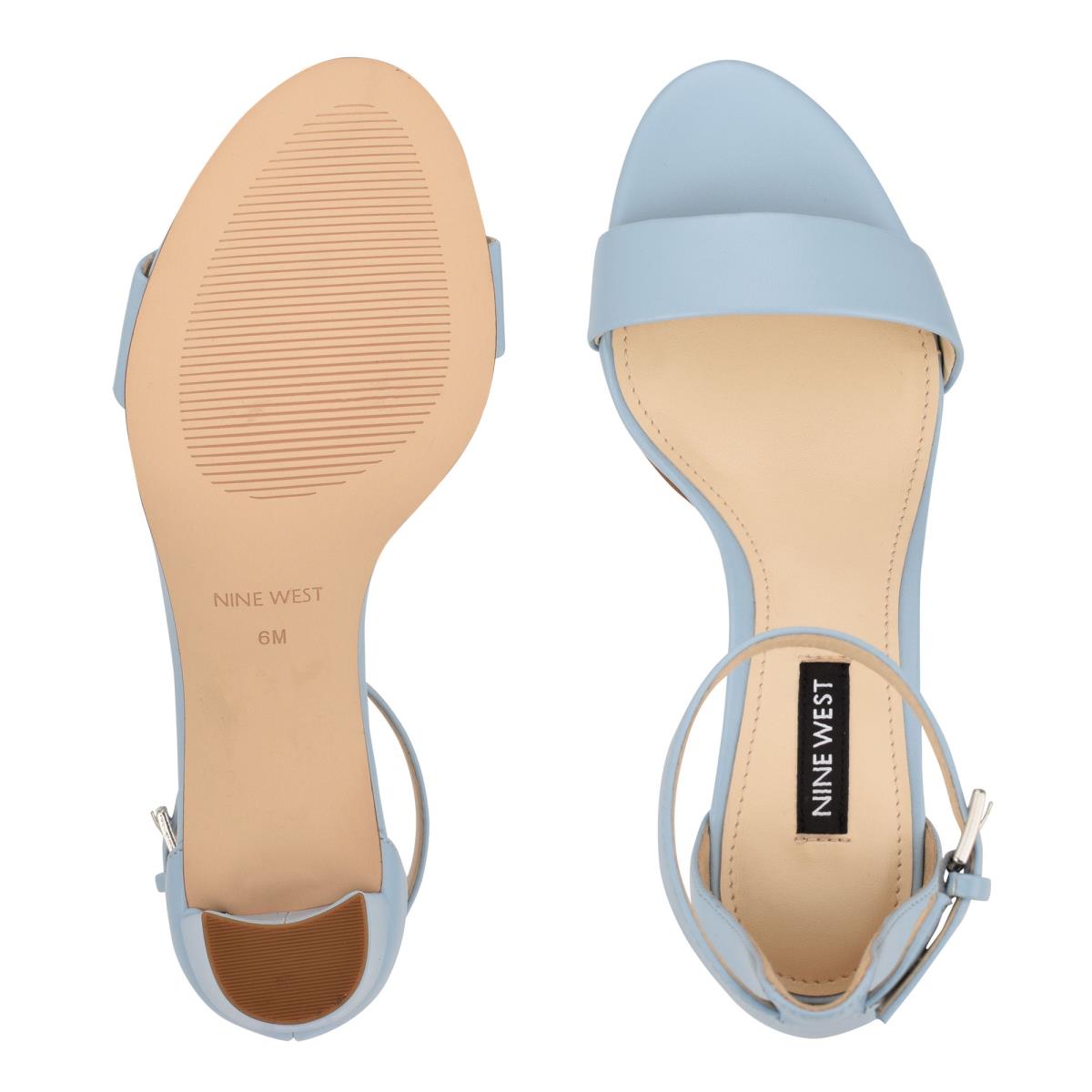 Sandalias Tacones Nine West Pruce Ankle Correa Block Mujer Azules | 0852JBEWN