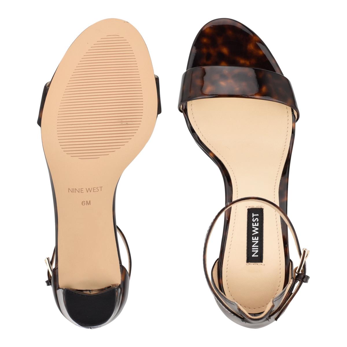 Sandalias Tacones Nine West Pruce Ankle Correa Block Mujer Cafe | 0872TPHIF