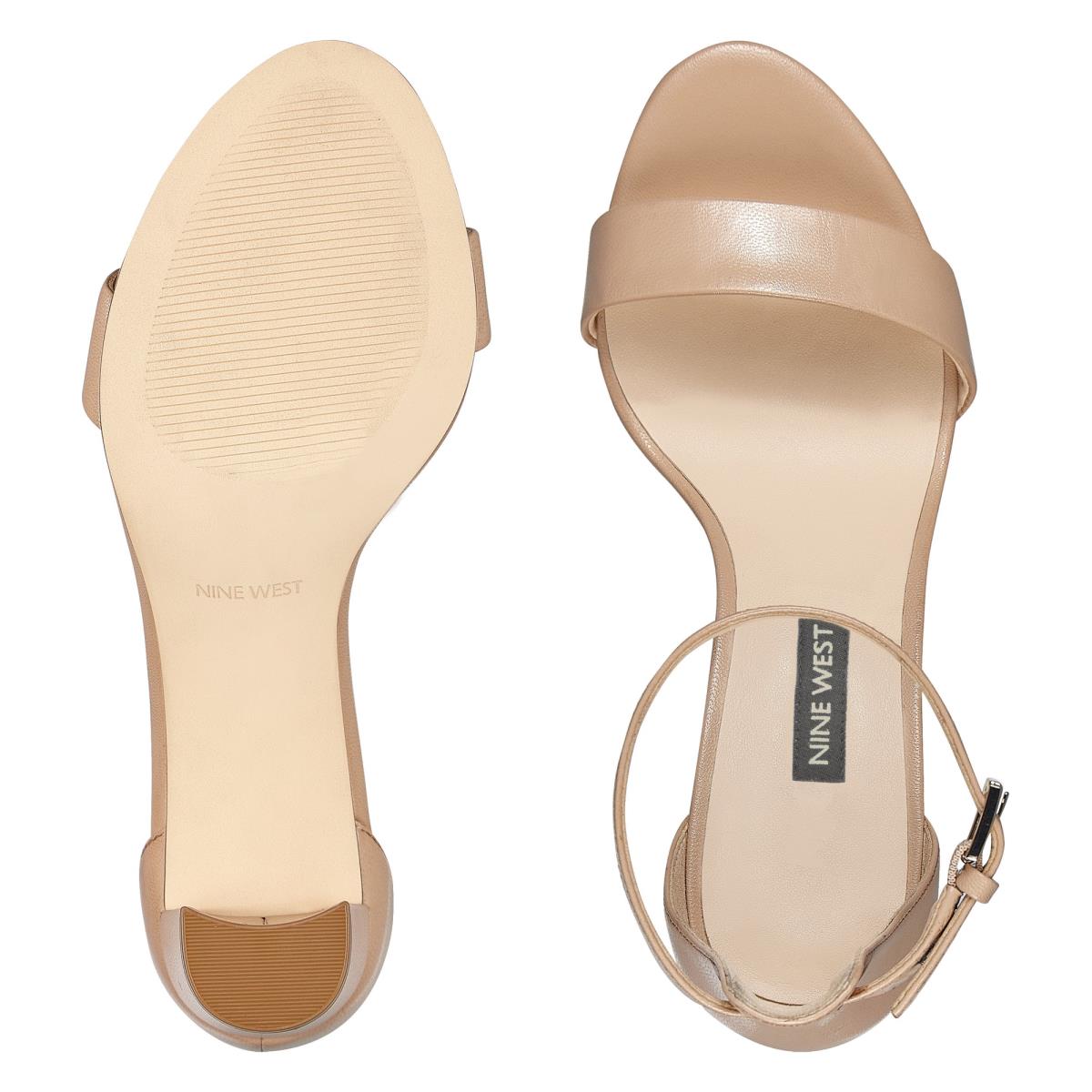 Sandalias Tacones Nine West Pruce Ankle Correa Block Mujer Beige | 4625IVMGH