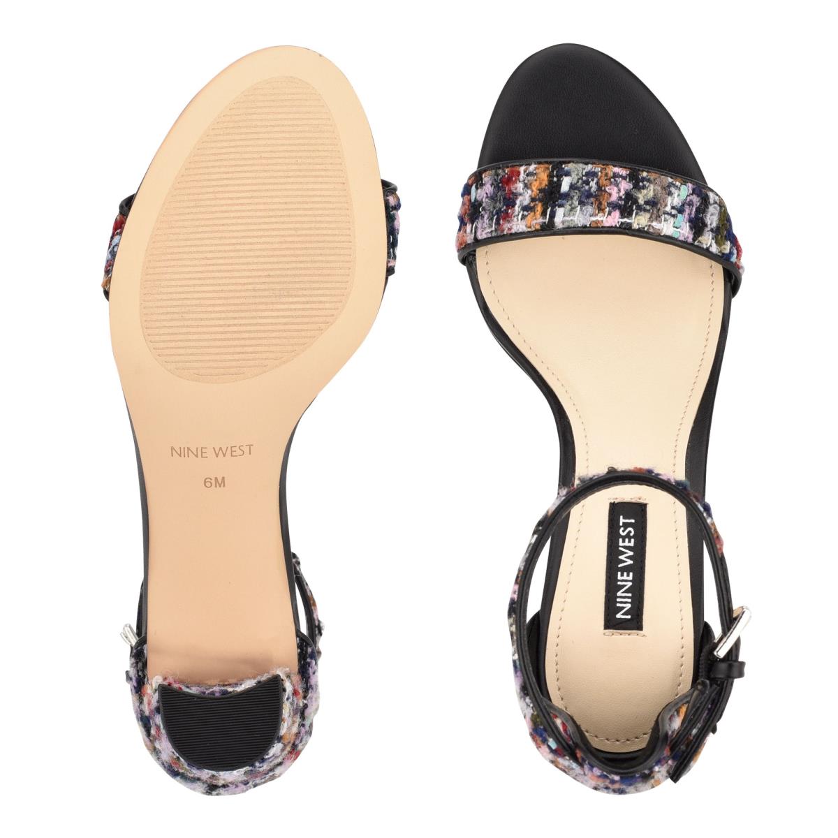 Sandalias Tacones Nine West Pruce Ankle Correa Block Mujer Azules Multicolor | 4862QXBTW