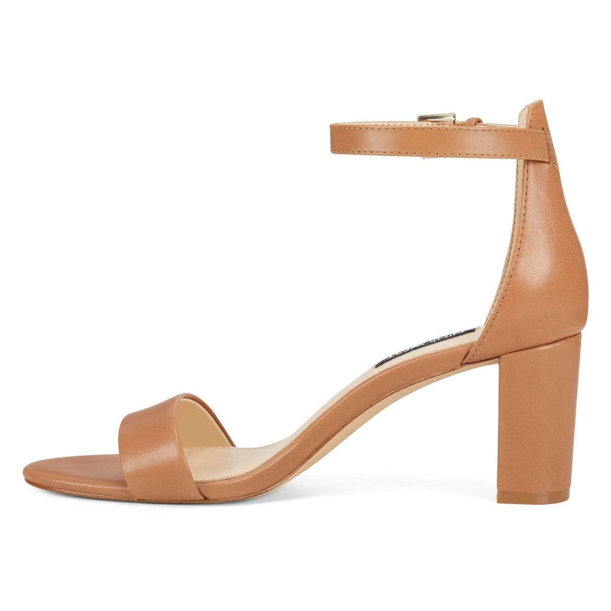 Sandalias Tacones Nine West Pruce Ankle Correa Block Mujer Beige | 7531IVRAX