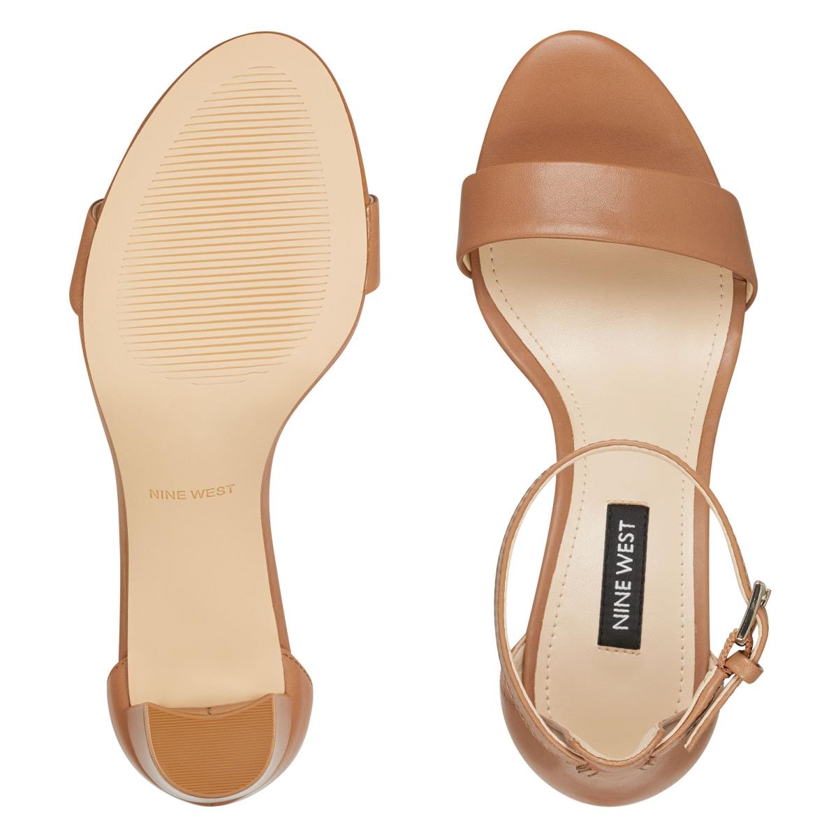 Sandalias Tacones Nine West Pruce Ankle Correa Block Mujer Beige | 7531IVRAX