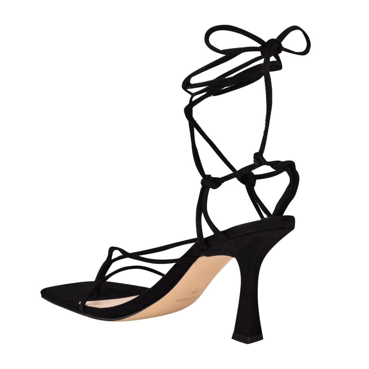 Sandalias Tacones Nine West Yarin Ankle Wrap Mujer Negras | 9604AEFKI