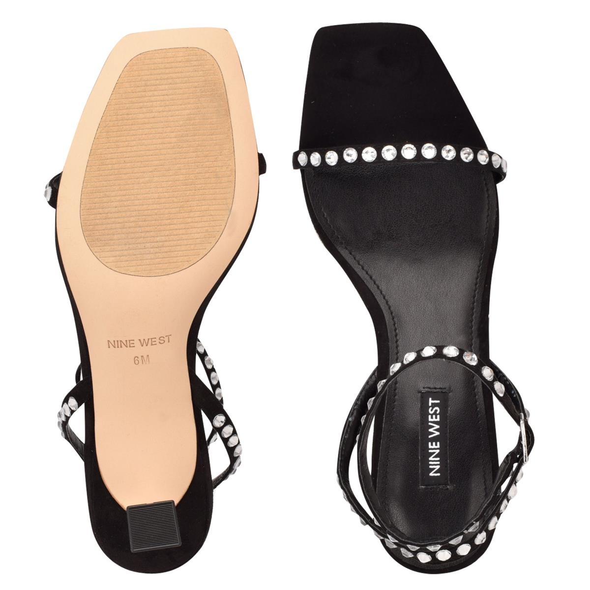 Sandalias Vestir Nine West Giena Ankle Correa Mujer Negras | 3087KUVRQ