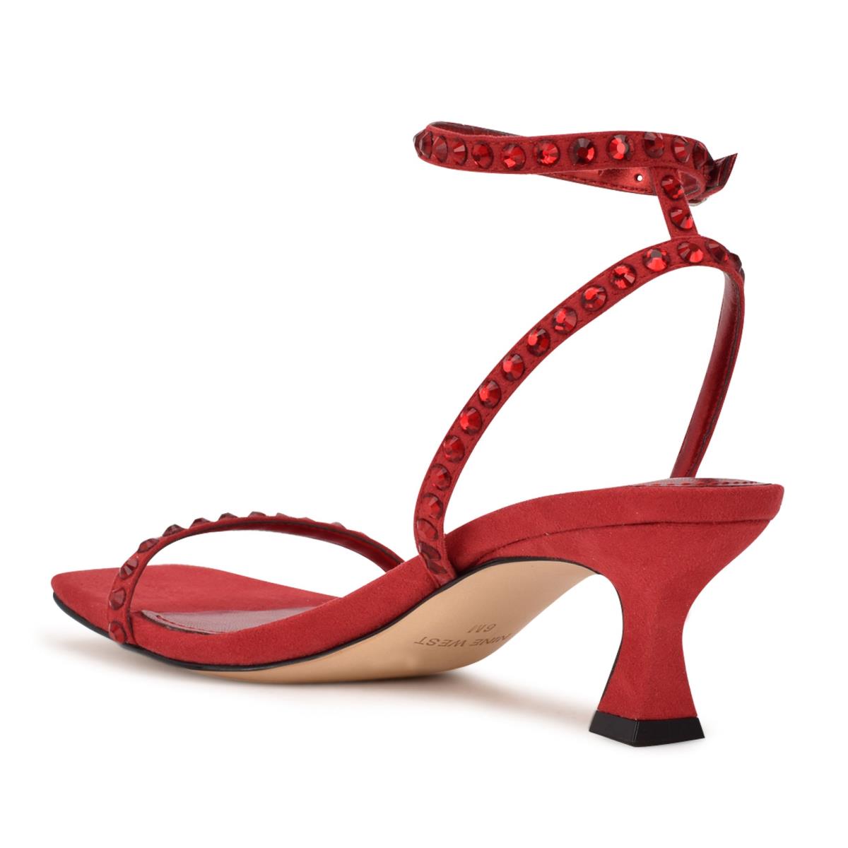 Sandalias Vestir Nine West Giena Ankle Correa Mujer Rojas | 9026BSXAE