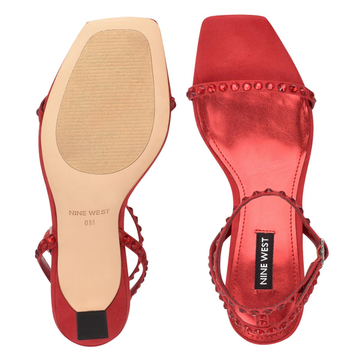 Sandalias Vestir Nine West Giena Ankle Correa Mujer Rojas | 9026BSXAE