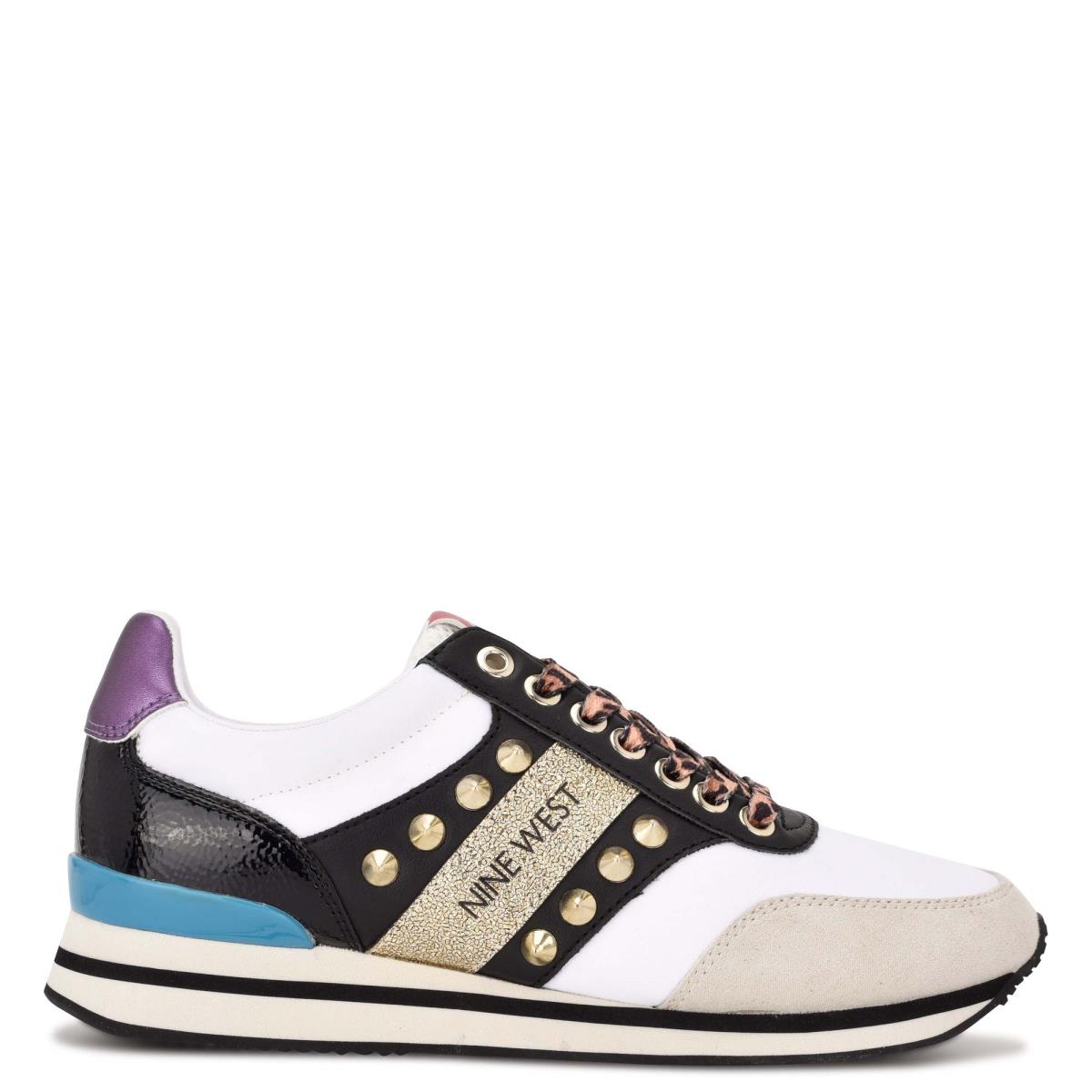 Zapatillas Nine West Bunnie Sneakers Mujer Doradas Blancas Negras | 9516OMSWD