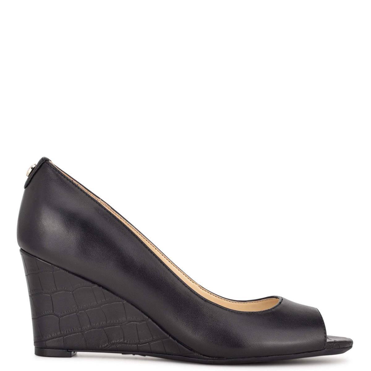 Zapatos Cuña Nine West Cape 9x9 Vestido Mujer Negras | 1260WROKL