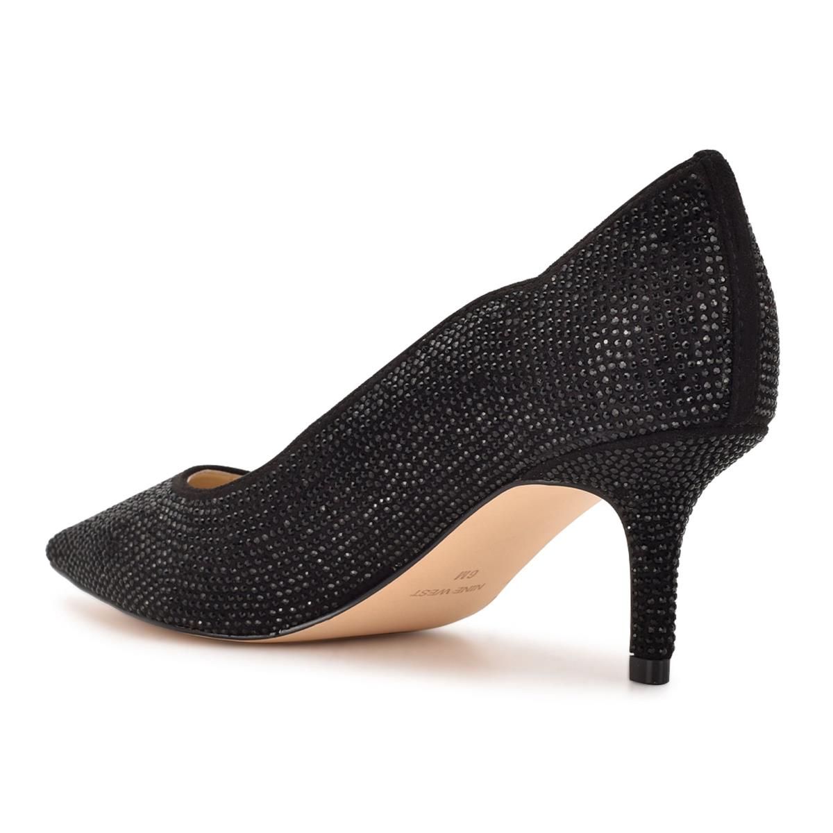 Zapatos De Salon Nine West Abaline Rhinestone Pointy Puntera Mujer Negras | 6012ERVXU