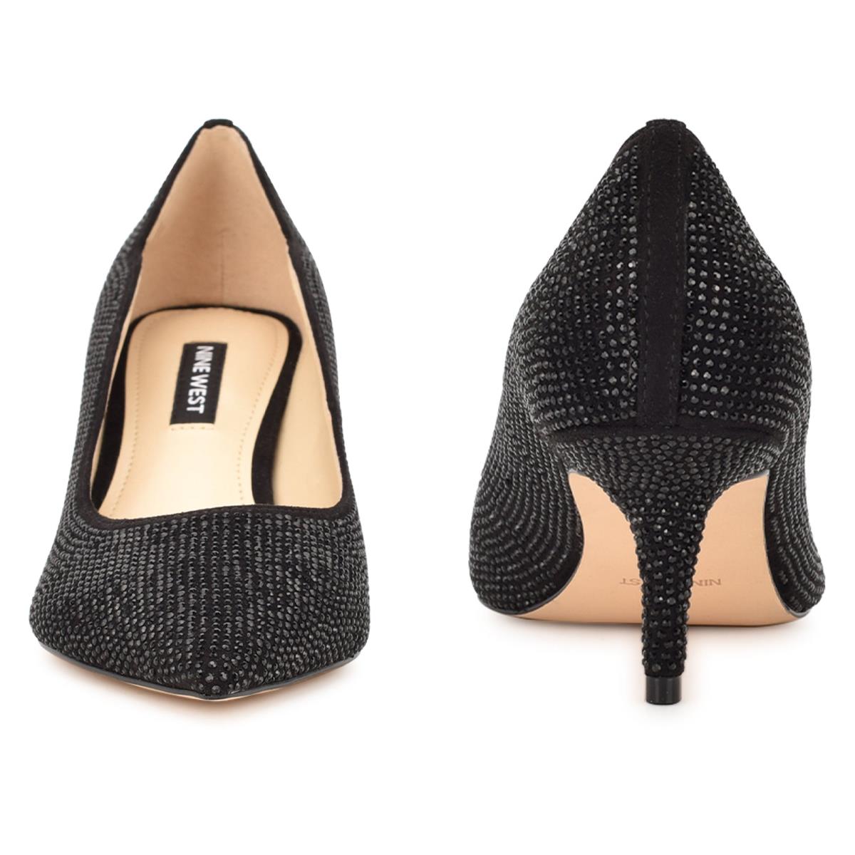 Zapatos De Salon Nine West Abaline Rhinestone Pointy Puntera Mujer Negras | 6012ERVXU