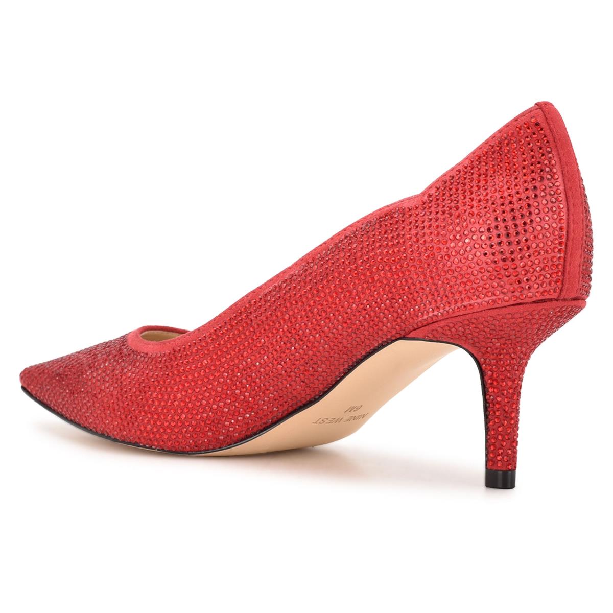 Zapatos De Salon Nine West Abaline Rhinestone Pointy Puntera Mujer Rojas | 8641NVXAI