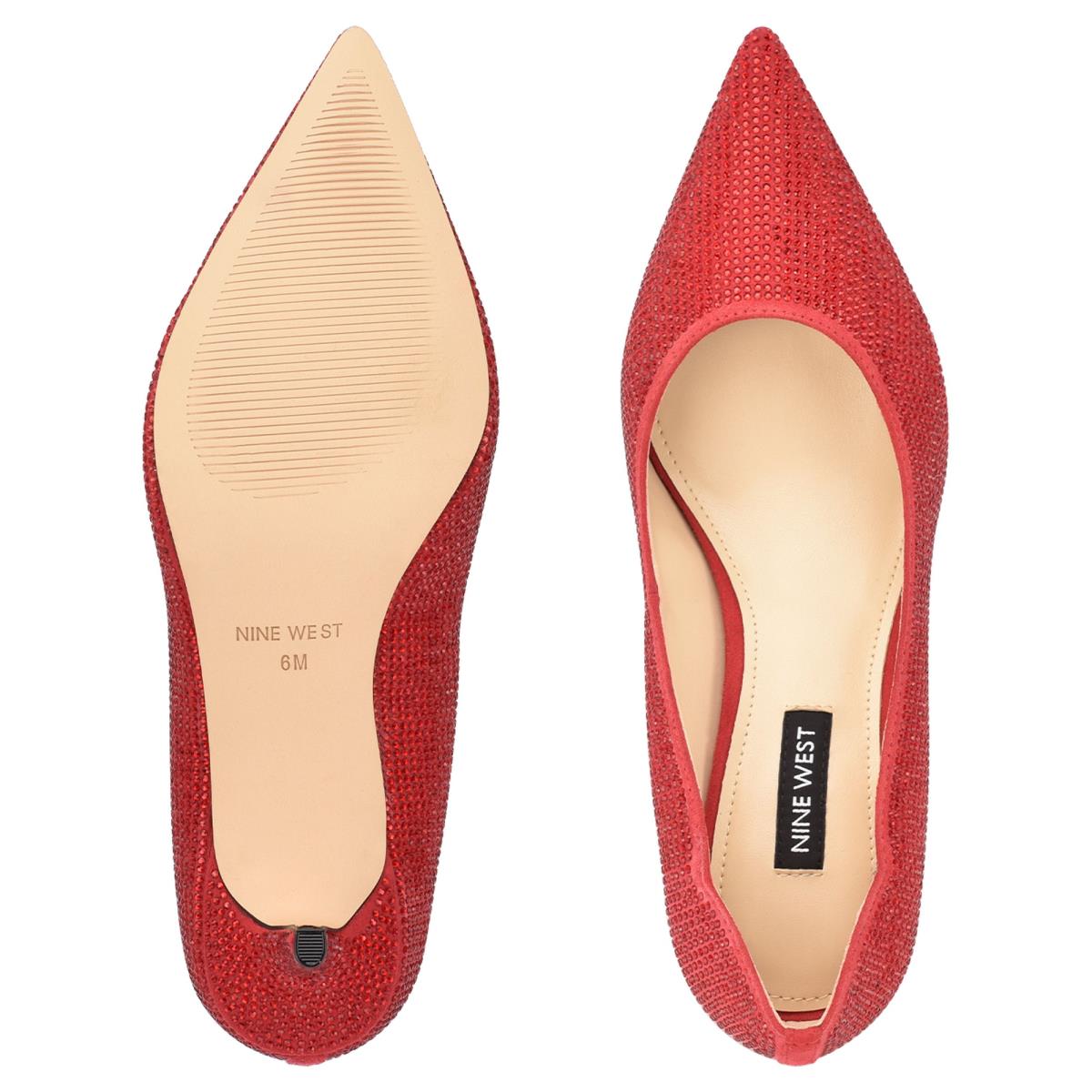 Zapatos De Salon Nine West Abaline Rhinestone Pointy Puntera Mujer Rojas | 8641NVXAI