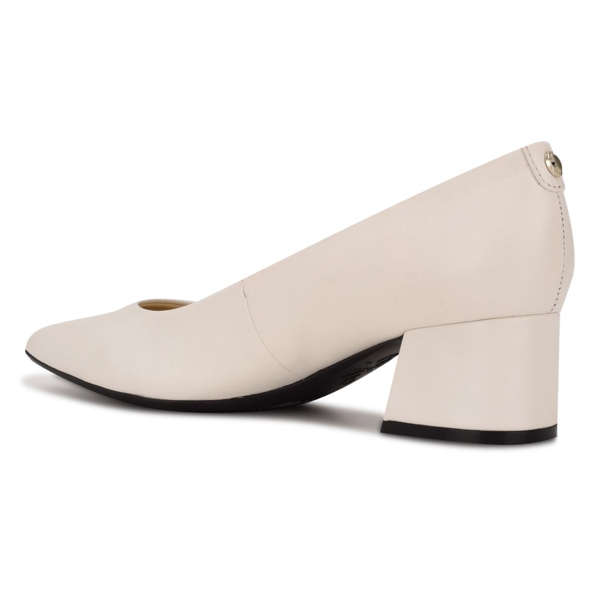 Zapatos De Salon Nine West Cloe 9x9 Block Heel Mujer Creme | 5489QCWZX