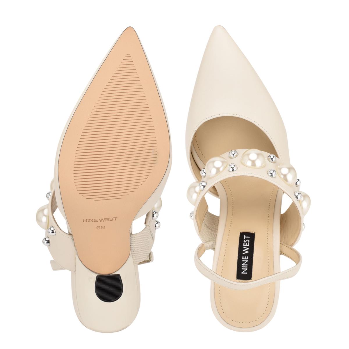 Zapatos De Salon Nine West Debut Vestido Destalonadas Mujer Creme | 7481RIWOM