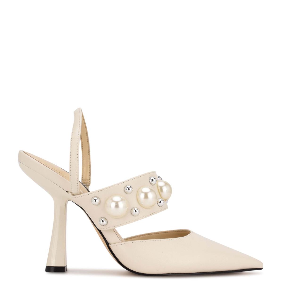 Zapatos De Salon Nine West Debut Vestido Destalonadas Mujer Creme | 7481RIWOM