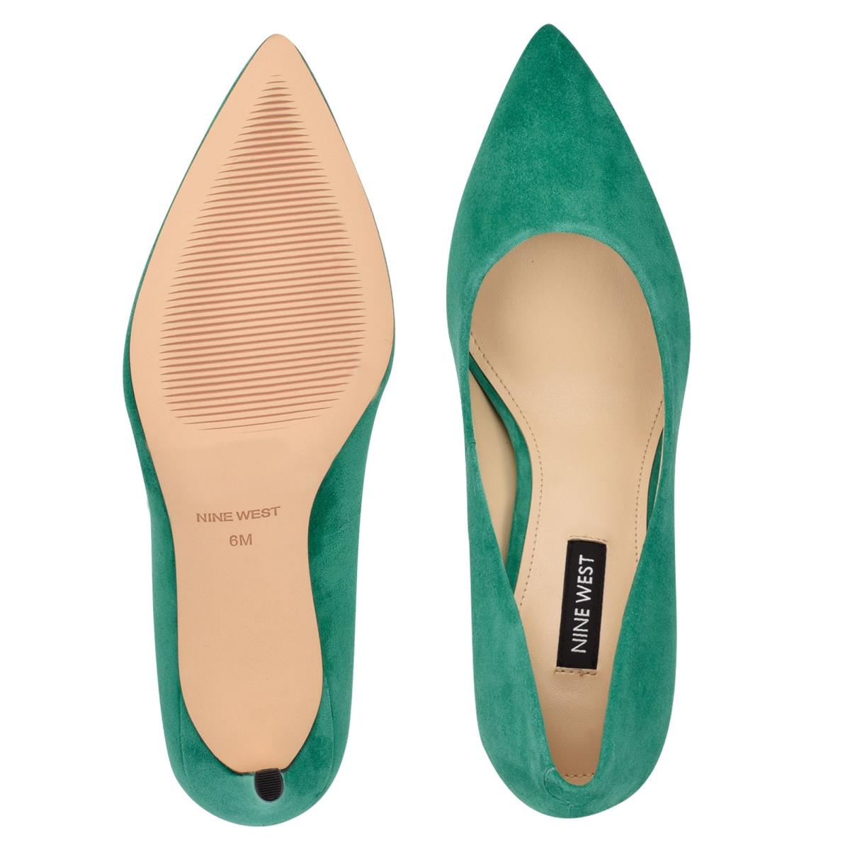 Zapatos De Salon Nine West Ezra Pointy Puntera Mujer Verde | 3745OVBLG