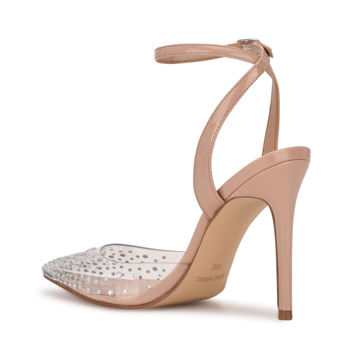 Zapatos De Salon Nine West Foreva Ankle Correa Vestido Mujer Beige | 1098BPDIX