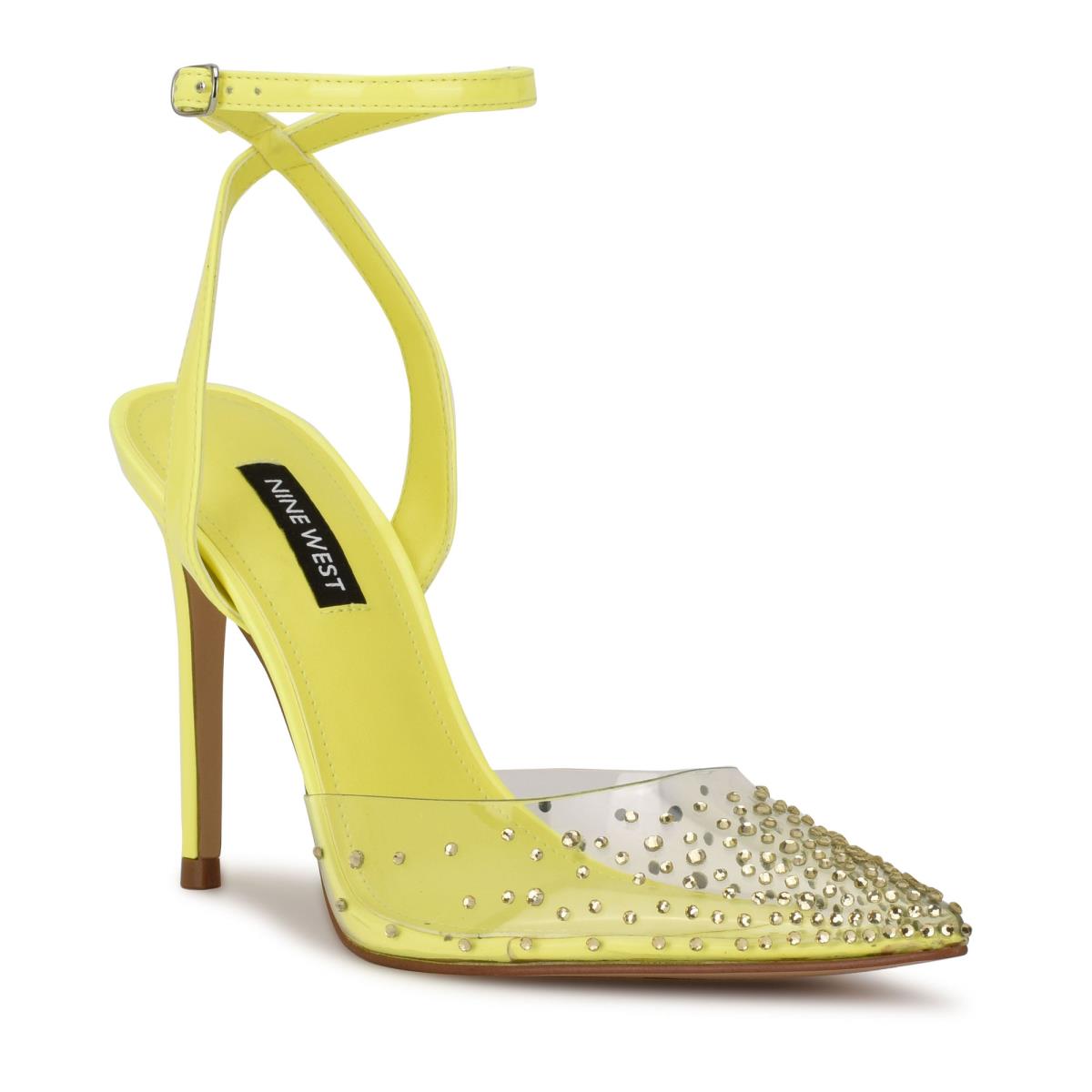 Zapatos De Salon Nine West Foreva Ankle Correa Vestido Mujer Amarillo | 2054SXEVN