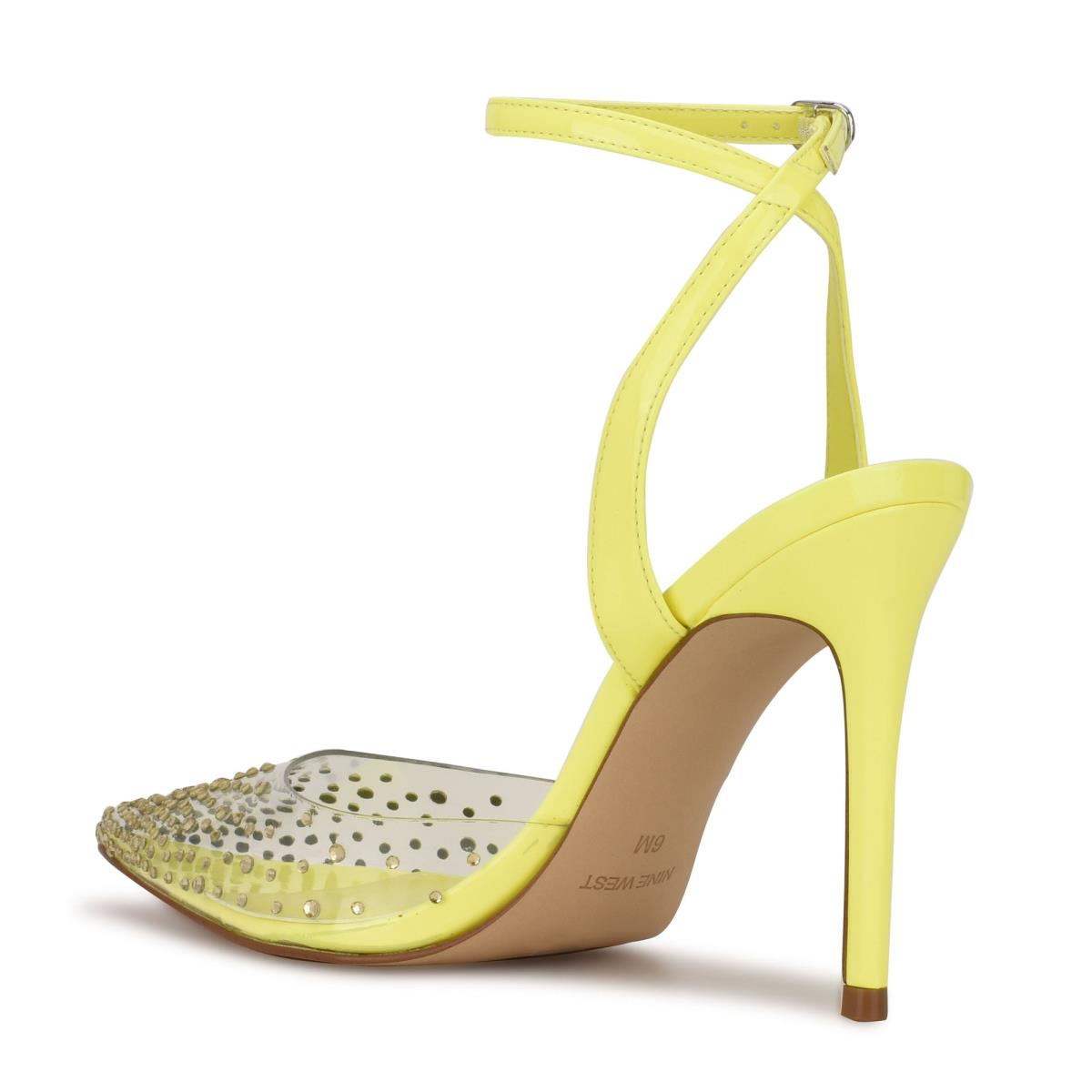 Zapatos De Salon Nine West Foreva Ankle Correa Vestido Mujer Amarillo | 2054SXEVN