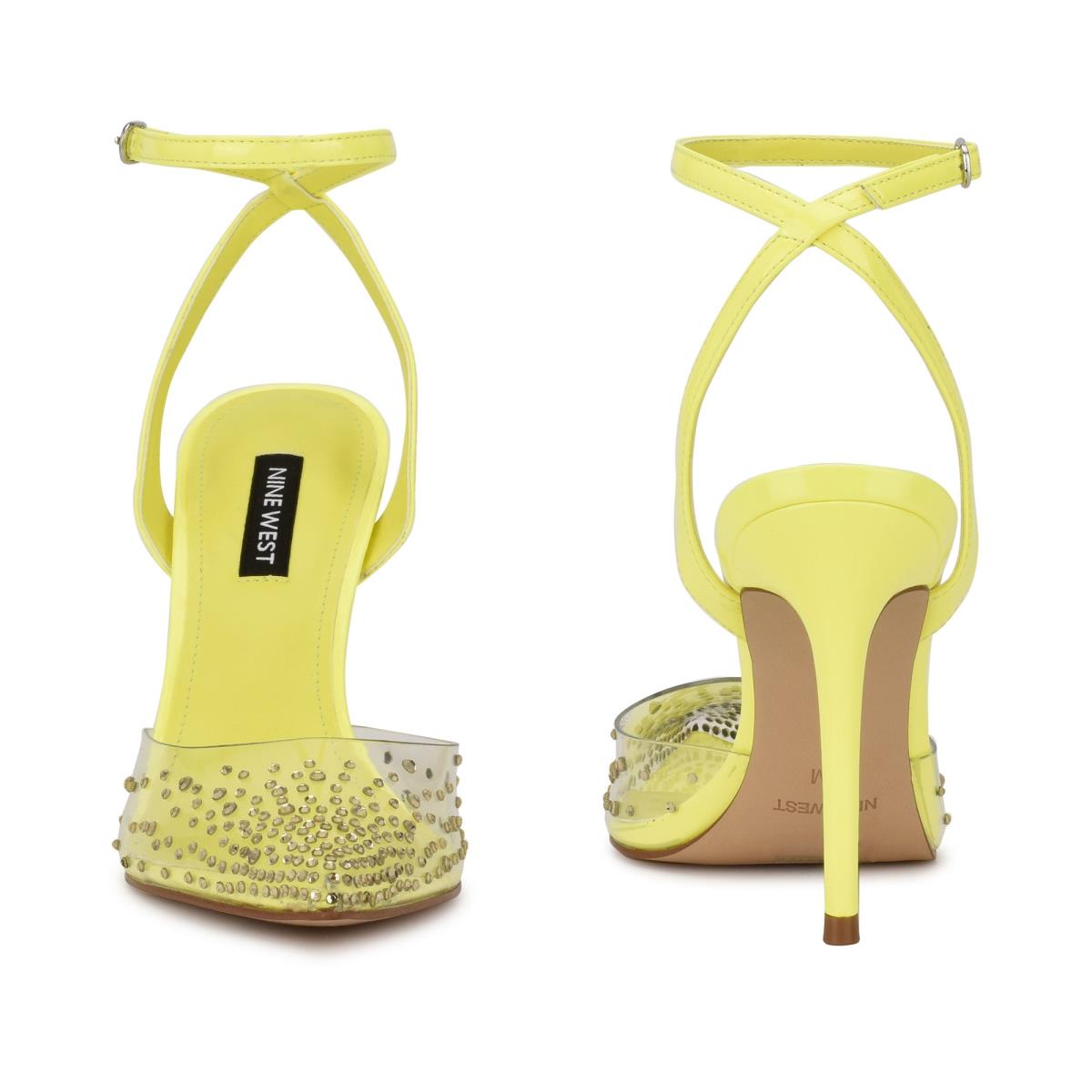 Zapatos De Salon Nine West Foreva Ankle Correa Vestido Mujer Amarillo | 2054SXEVN