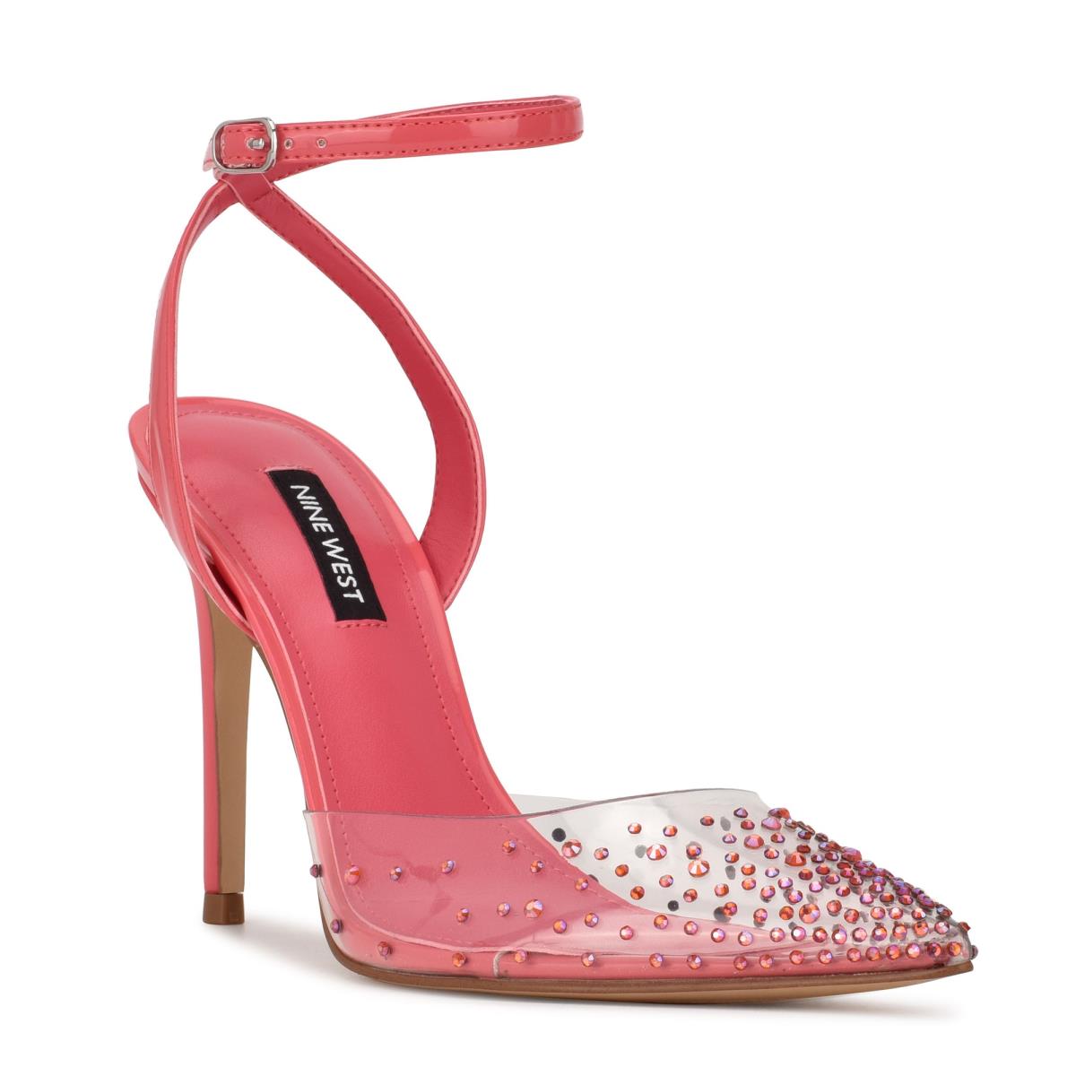 Zapatos De Salon Nine West Foreva Ankle Correa Vestido Mujer Rosas Coral | 8231PYQNL