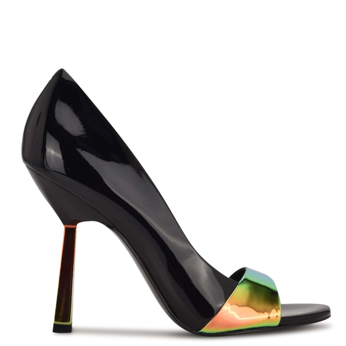 Zapatos De Salon Nine West Saidso Open Puntera Mujer Negras Multicolor | 7419DCNYG