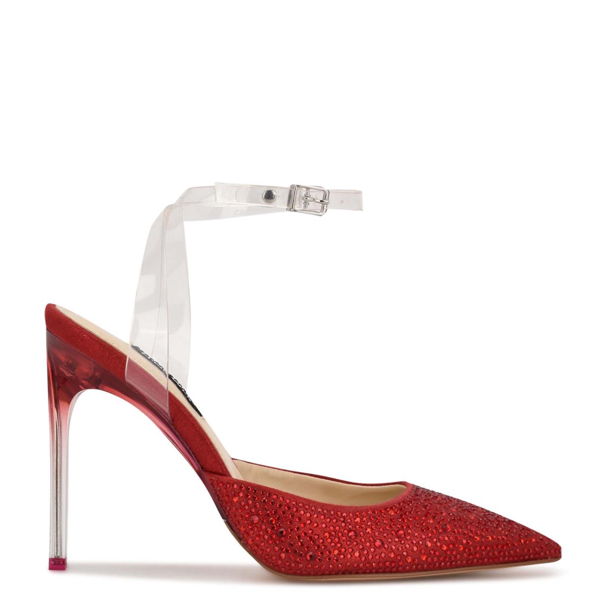 Zapatos De Salon Nine West Sparkel Ankle Correa Mujer Rojas | 4596ZQPTM